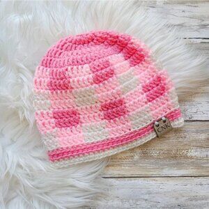 Infant 16" Pink Plaid Hat from Cotton N Kandi on Etsy